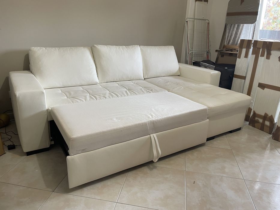 Sofá cama com chaisse longue