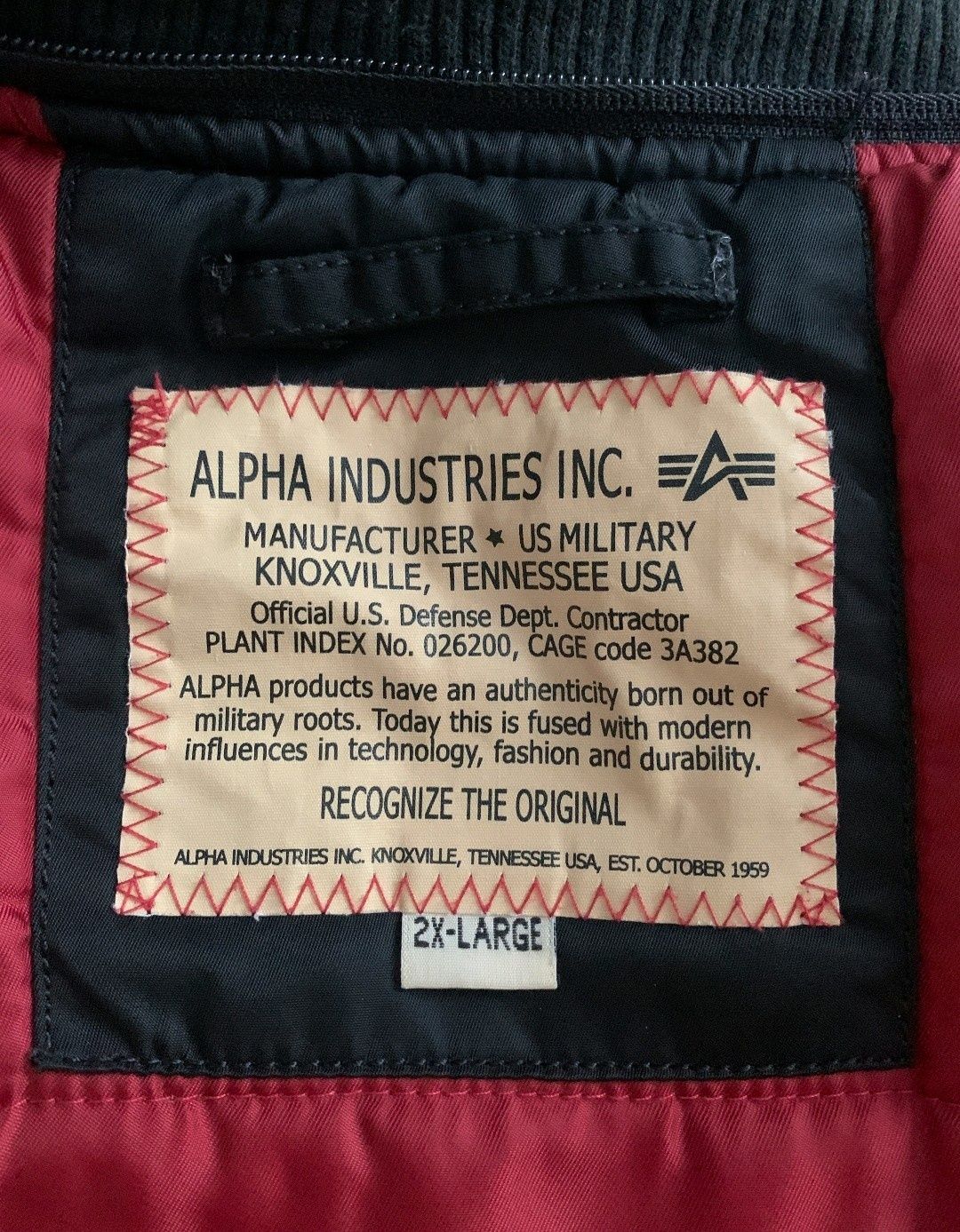 Bomberka Alpha Industries, czarna XXL