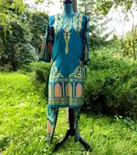 Komplet orientalny indyjski spodnie tunika wzór boho hippie bohemian