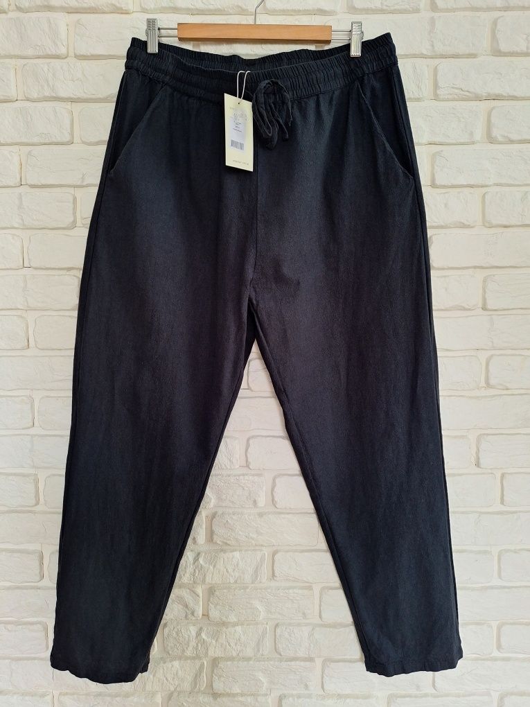 Lniane Chinosy Joggery Męskie M Nowe z metką Peru Pants