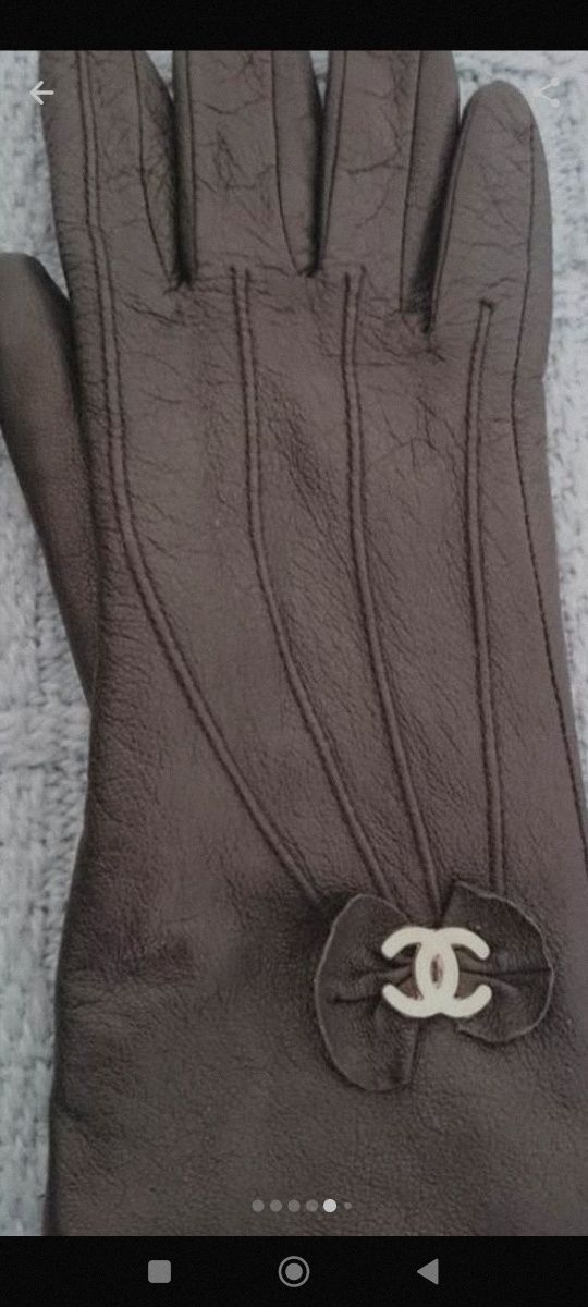 Rękawiczki skórzane damskie czarne miękkie