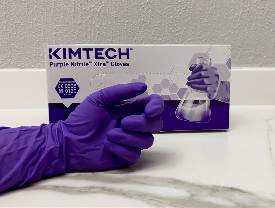 Rękawiczki nitrylowe Kimtech Purple Nitrile Xtra - długie, rozmiar L