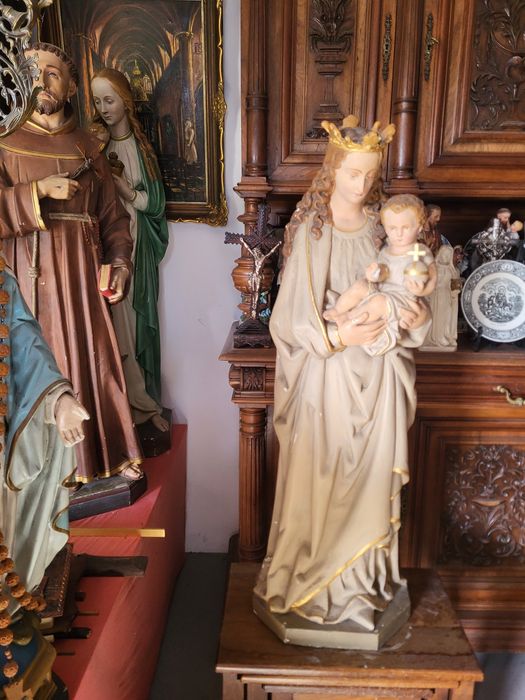 Stara figura kościelna Maryja Królowa 107 cm