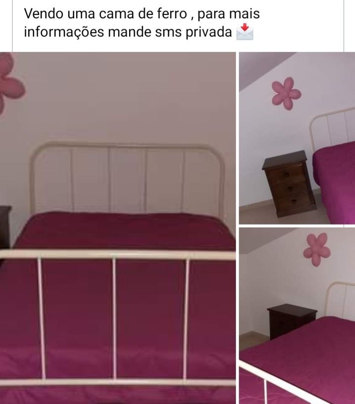 Cama em ferro + colchão