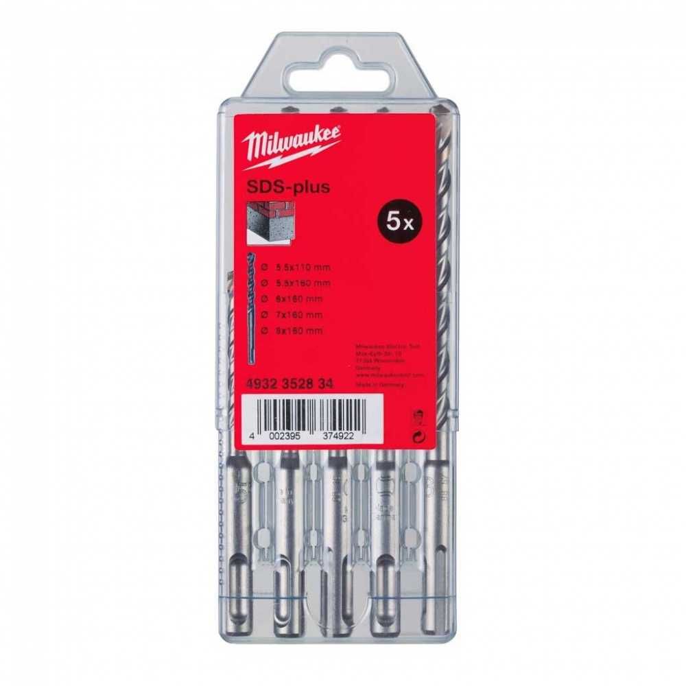 Набір бурів по бетону Milwaukee SDS-Plus M2 5 шт