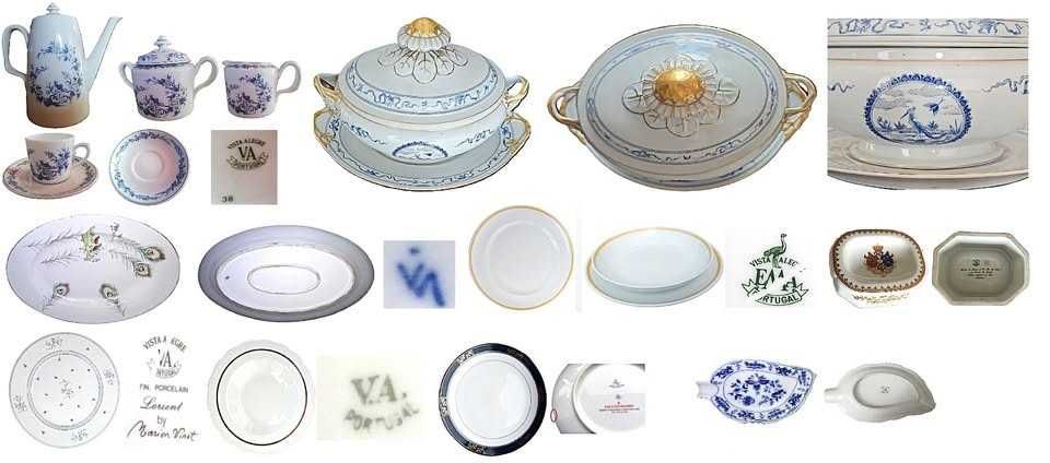 Loiças-Vista Alegre Porcelanas–Serviços, Terrinas, EMA, Peças Diversas