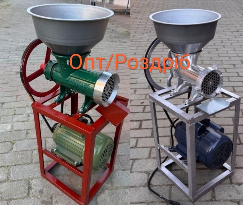 Мясорубка чугунна  промислова 32 з мотором, потужна костедробілка 32