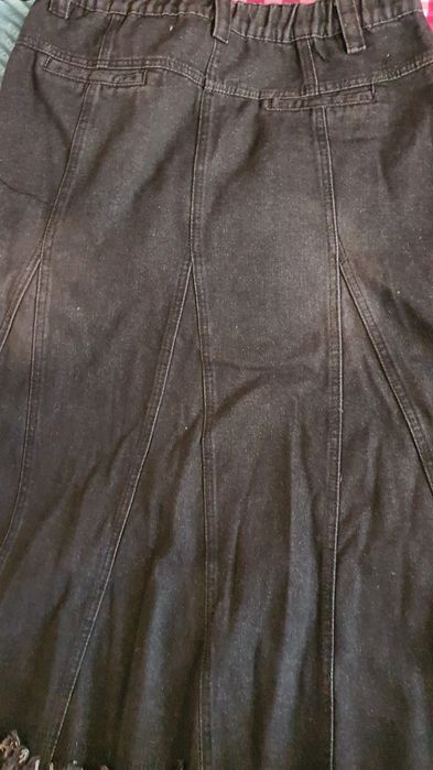 Джинсовая длинная юбка шестеклинка 48-52