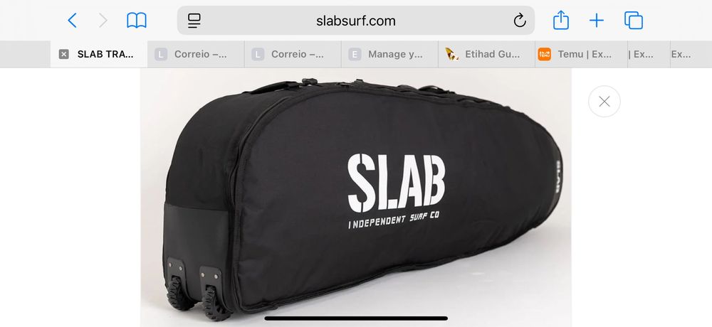 Surf Board Cover SLAB TRAVEL WHEEL Full Black