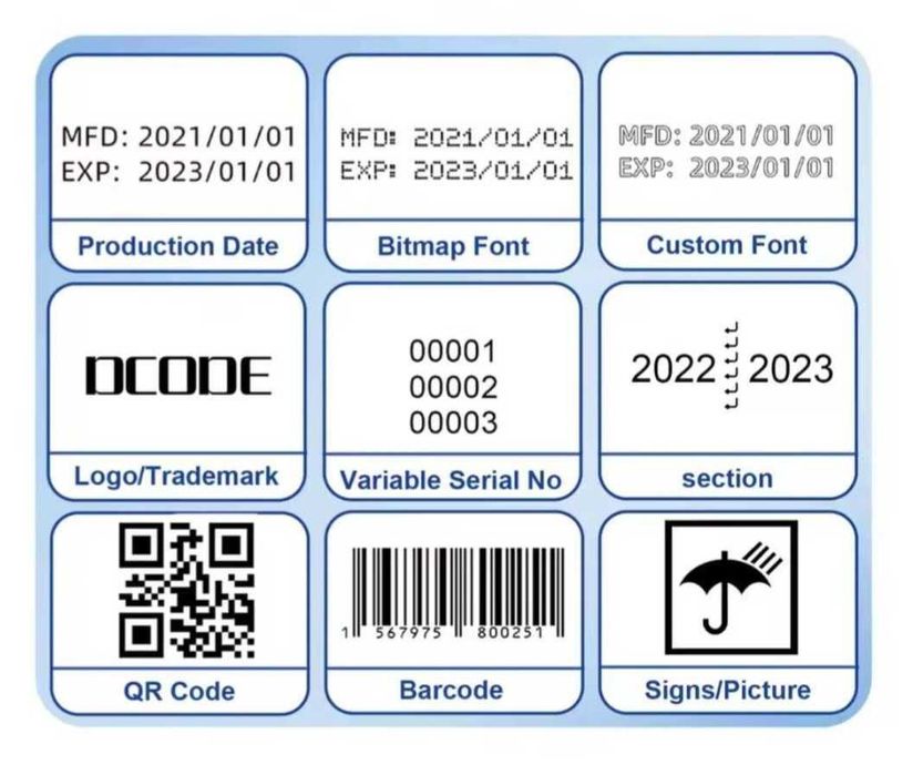 Ручний принтер DCODE датер, маркіратор, маркувальник сольвентний