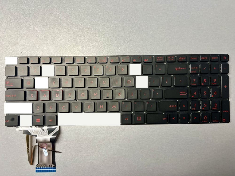 Klawisze US do klawiatur ASUS GL, G, N oraz Lenovo Y500, Y510p, Y590