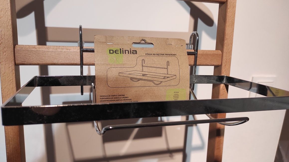 uchwyt półka na ręcznik papierowy Delinia dekoracja chrom Leroy Merlin