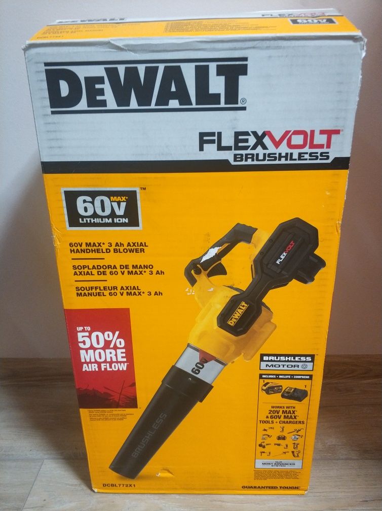 НОВИНКА! Аккумуляторная воздуходувка DEWALT DCBL772 X1 FLEX 60V MAX