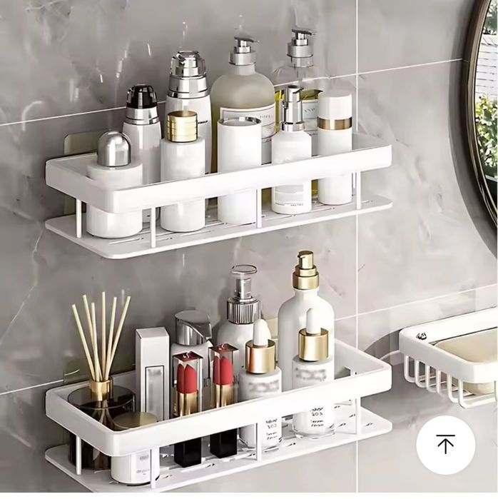 Настінна пряма полиця самоклеюча для ванної кімнати