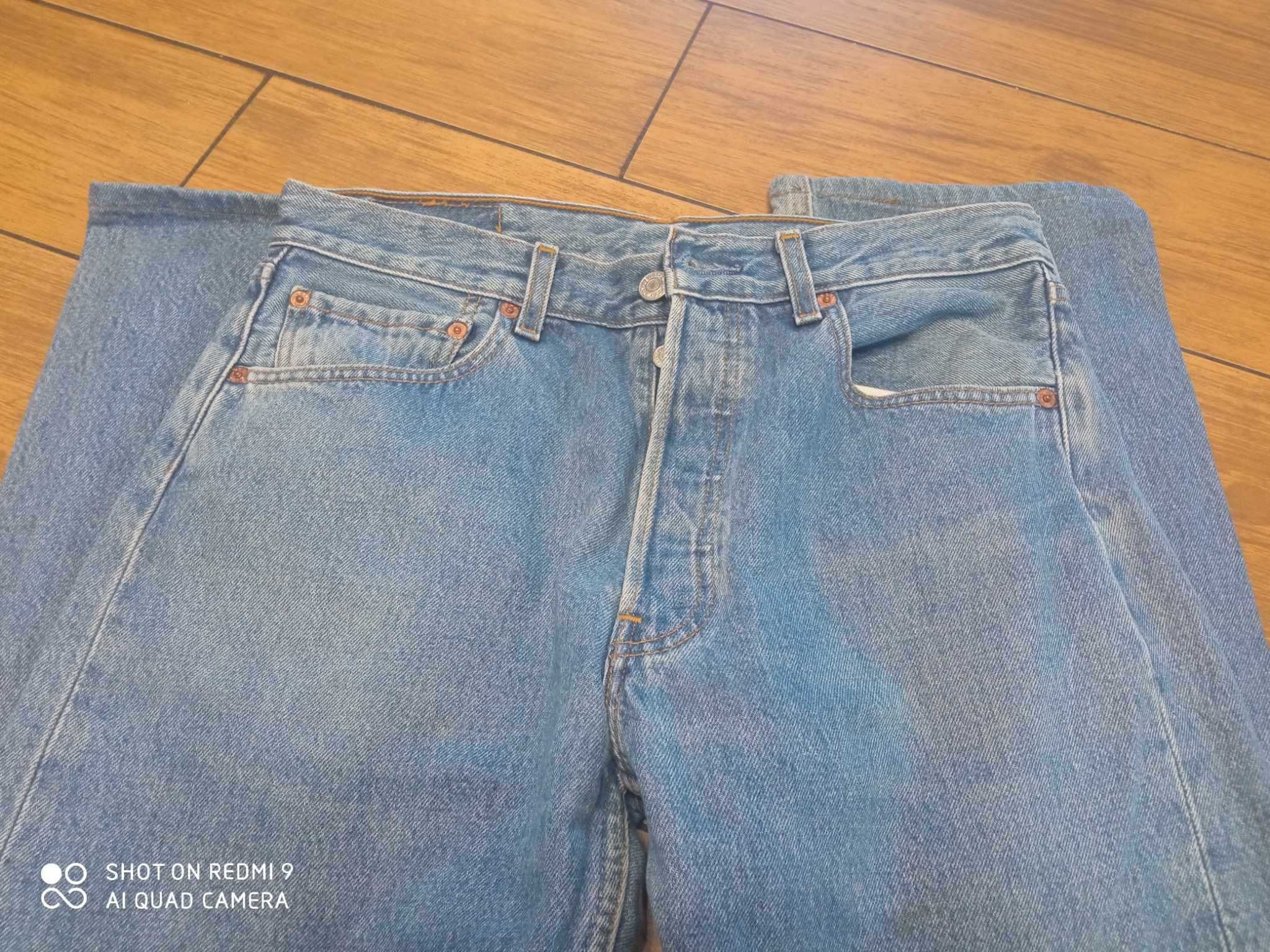 Spodnie męskie jeansy Levis Levi's 501 32X34 W32 L34 plamy