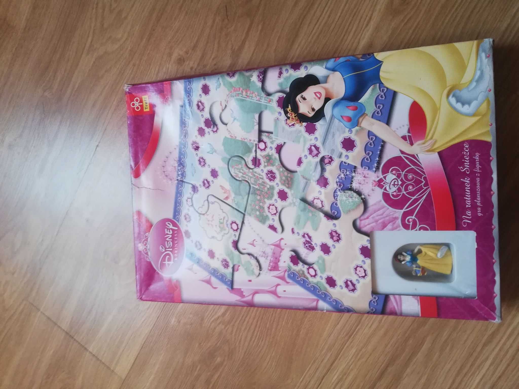 gra planszowa +duże puzzle+figurka Królewna Śnieżka