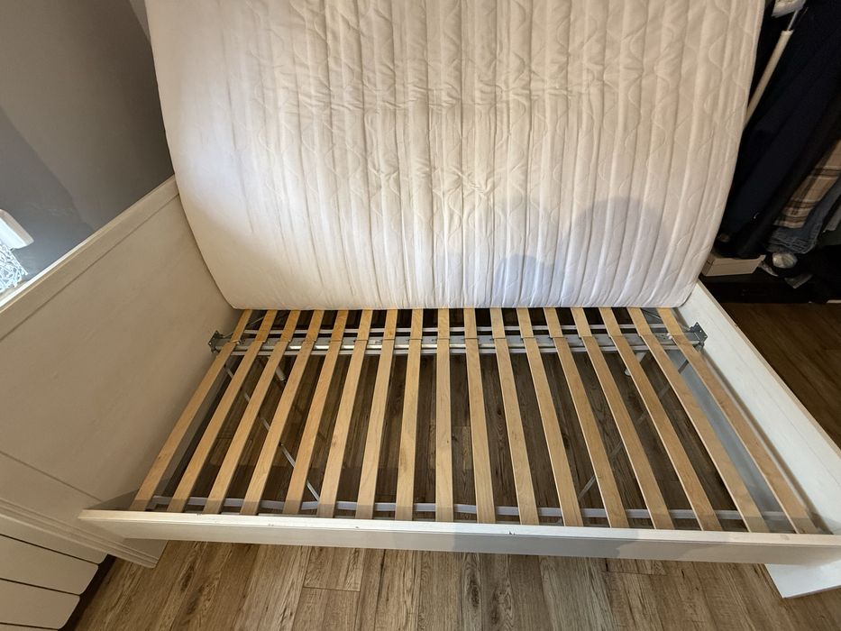 Łóżko IKEA 140x200 biale + materac