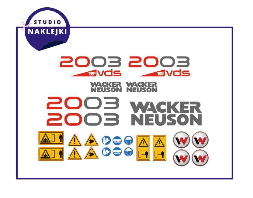 Naklejki Wacker Neuson 2003 VDS Minikoparka nalepki komplet koparka