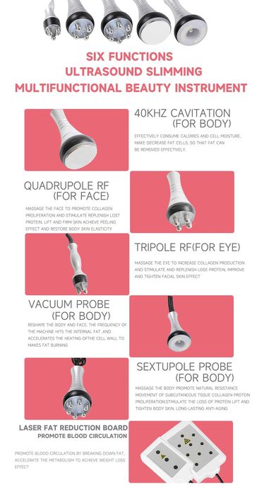 6в1 40K Кім 8 Лазерний,Ультразвуковий,кавітаційний,РЧ,вакуумний масаж