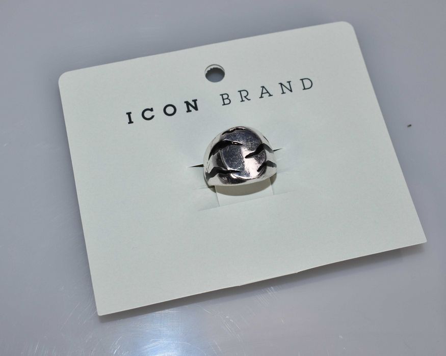 Icon Brand Pierścionek Posrebrzany z Czarnymi Elementami   17–18 mm