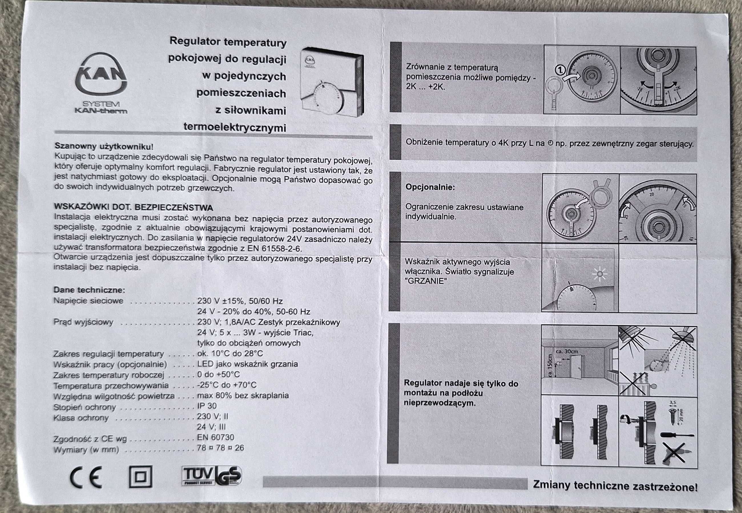 Regulator temperatury Kan-therm Basic+ 230 V, 2szt