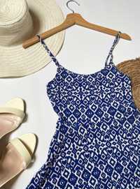 Damska niebieska bawełniana sukienka H&M XS(34)