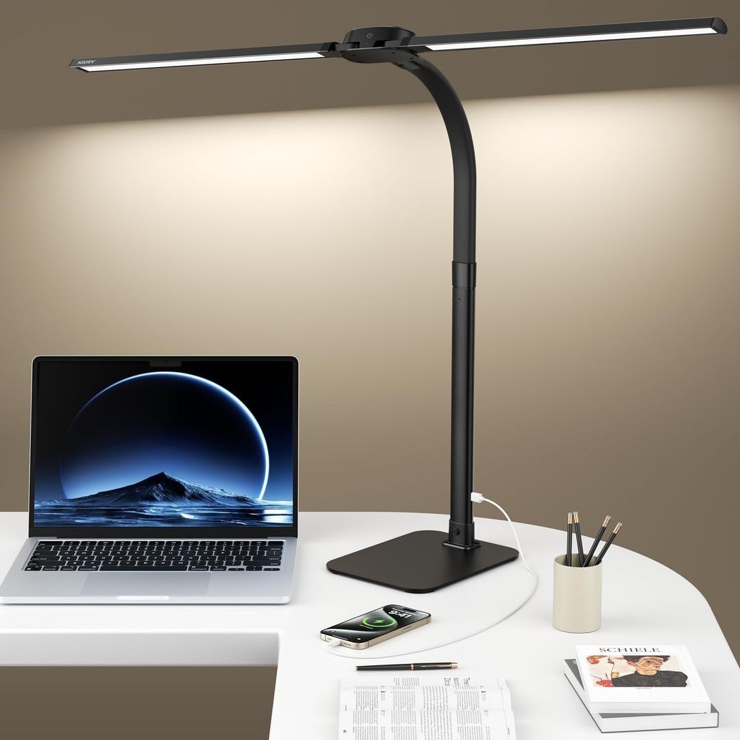 Lampa biurkowa LED – z pilotem, ściemniana, z USB