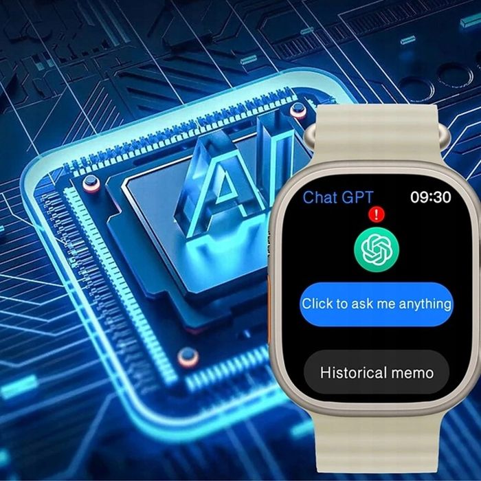 Smartwatch Hk10 Ultra 3 Amoled Chat Gpt Srebrna Koperta Czarny Pasek