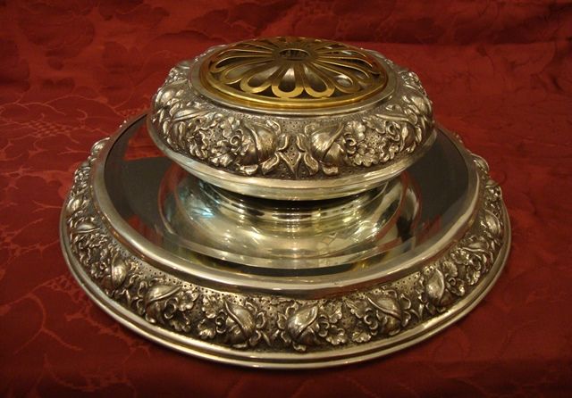 Centro-Floreira em prata antiga