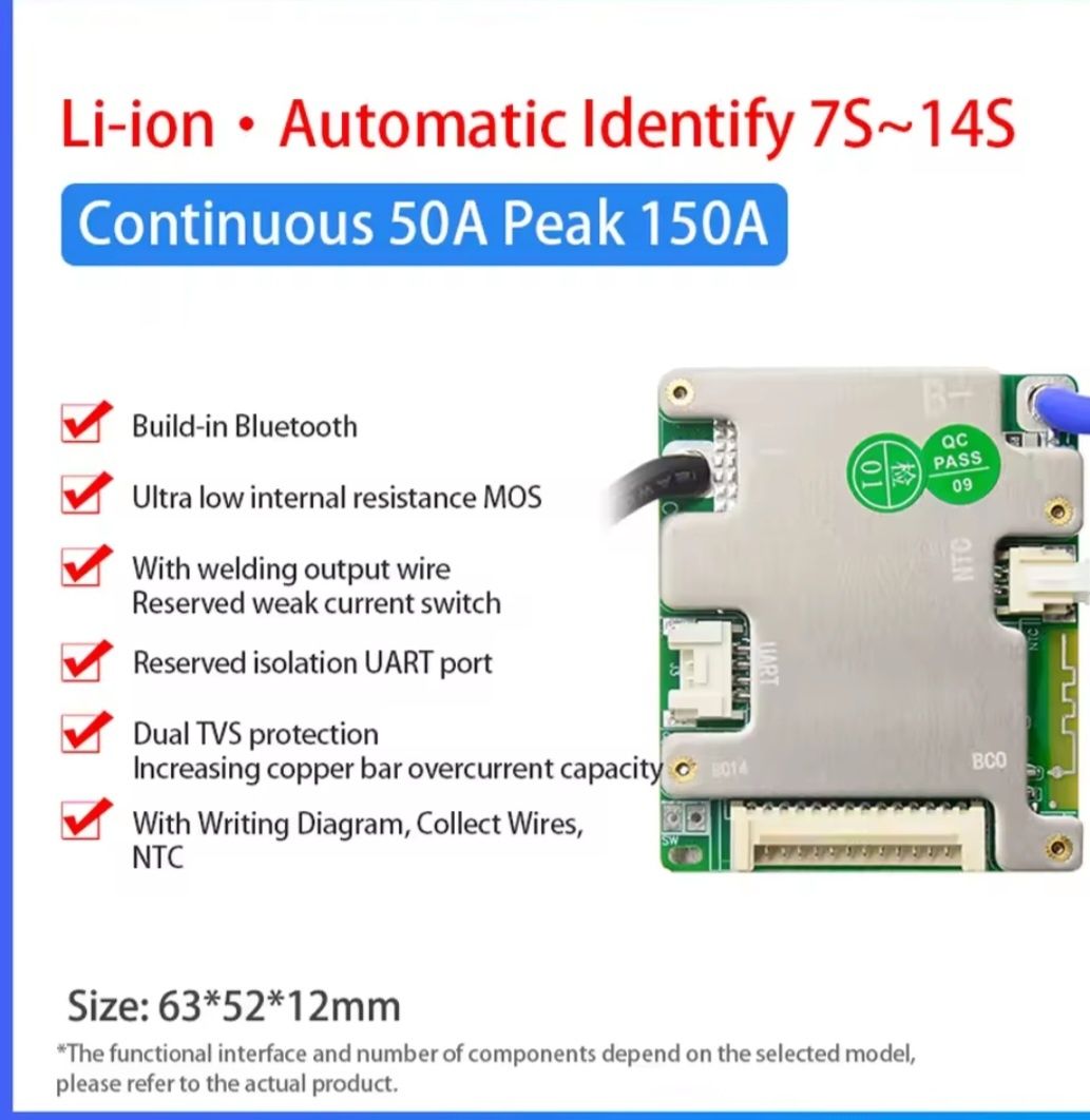 Smart BMS JBD 7S - 14S 50A