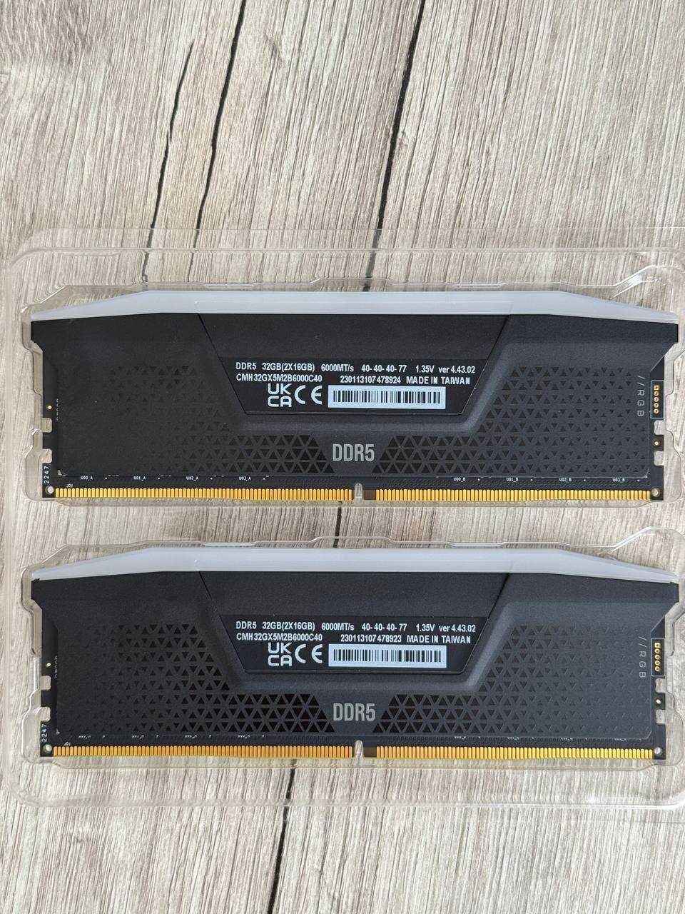 Оперативна памʼять Corsair VENGEANCE RGB DDR5 2×16GB 6000MHz CL40
