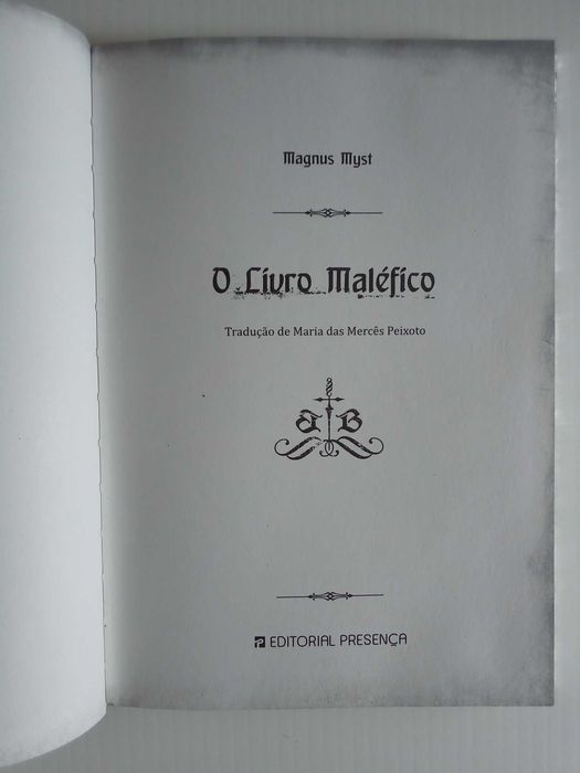 "O Livro Maléfico", de Magnus Myst