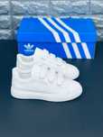 Adidas Кроссовки женские на липучках Натуральная кожа! white