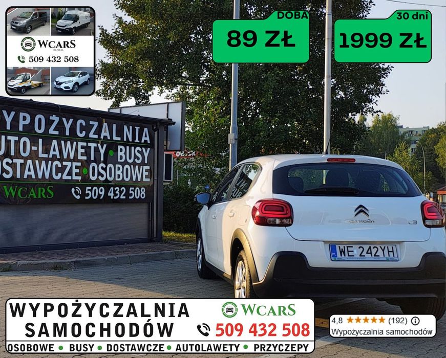 Wynajem samochodu wypożyczalnia samochodów aut osobowych van bus