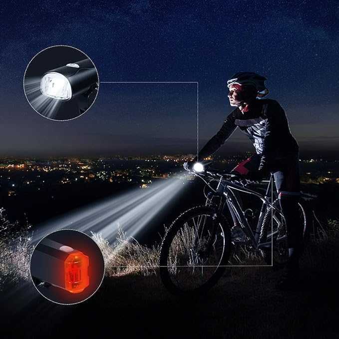 Світлодіодний набір велосипедних ліхтарів Tatopa, USB-перезаряджуваний