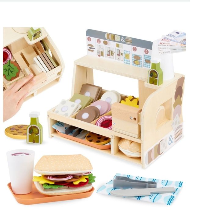 Drewniany bar z przekąskami Mamabrum