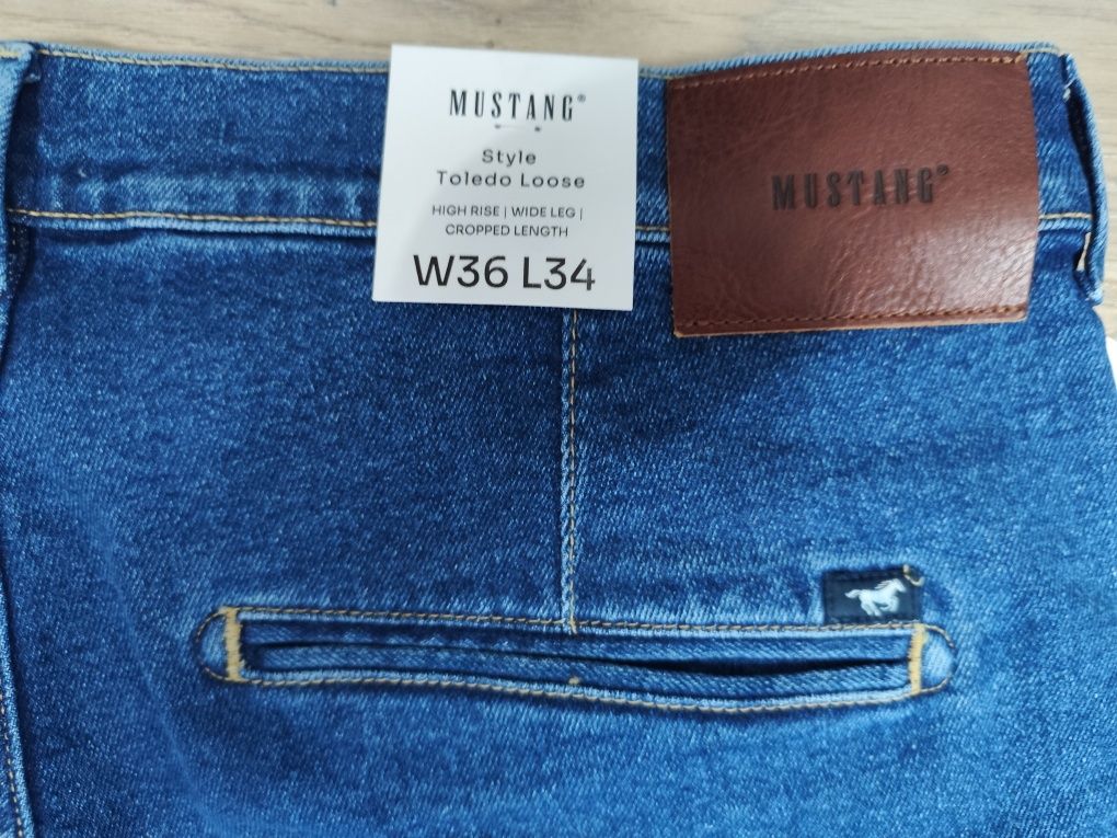 MUSTANG Toledo Loose luźne szerokie dżinsy jeansy niebieskie nowe 36/3
