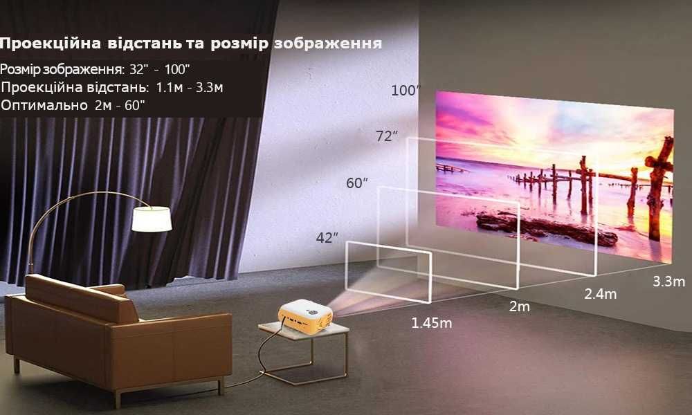 Міні портативний проектор LedProjector A10 (Black) (*У наявності*)