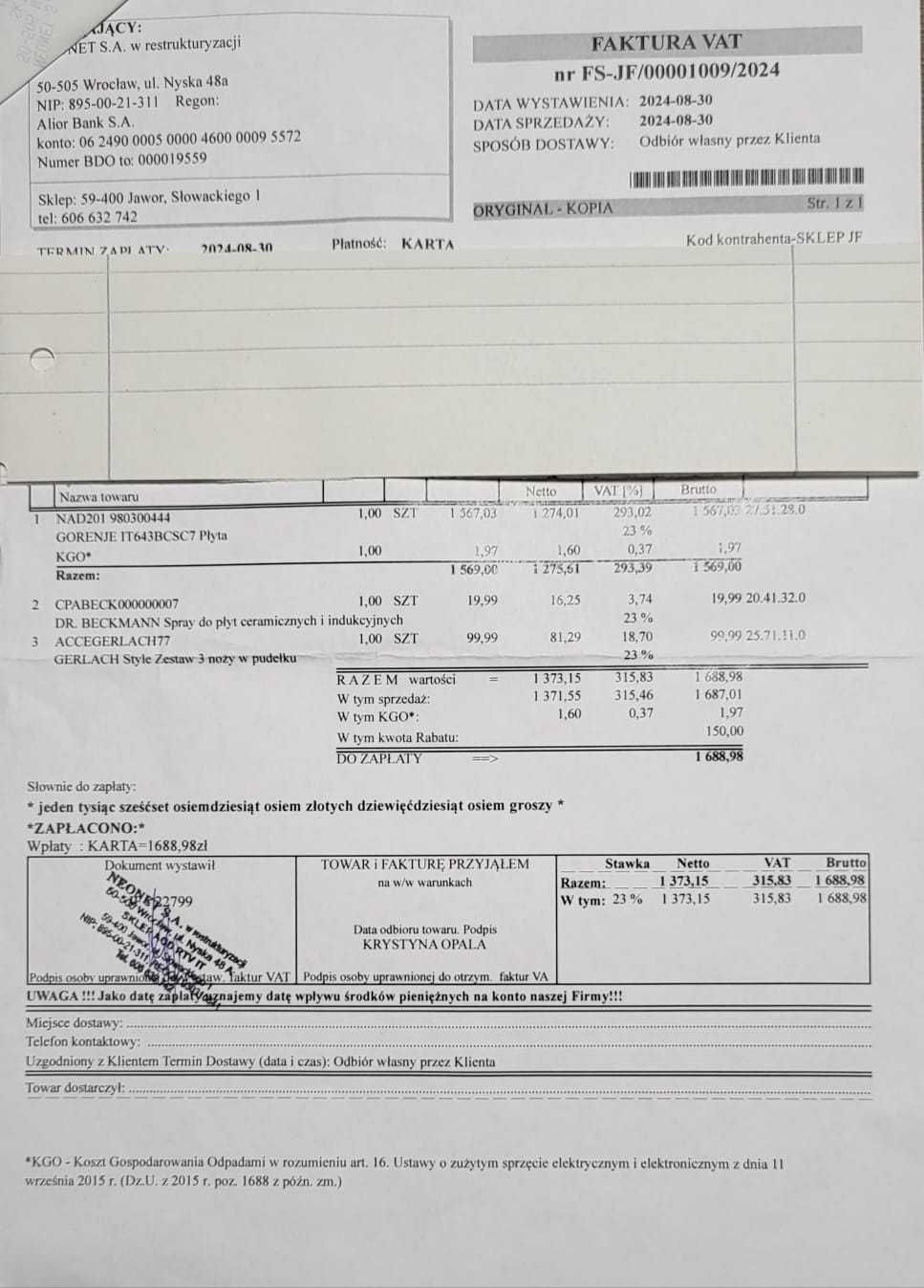 Płyta indukcyjna GORENJE IT643BCSC7 na gwarancji - używana 4 miesiące