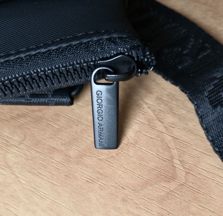 Listonoszka nerka saszetka męska torebka Armani logo pojemna czarna