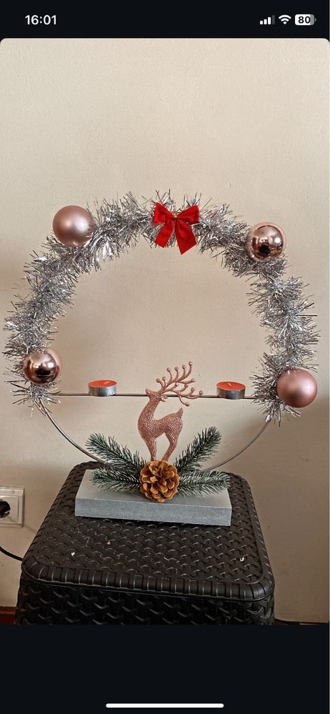 Arco de natal rosa