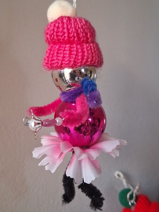 Bombka PRL stara kształtka na choinkę pajacyk