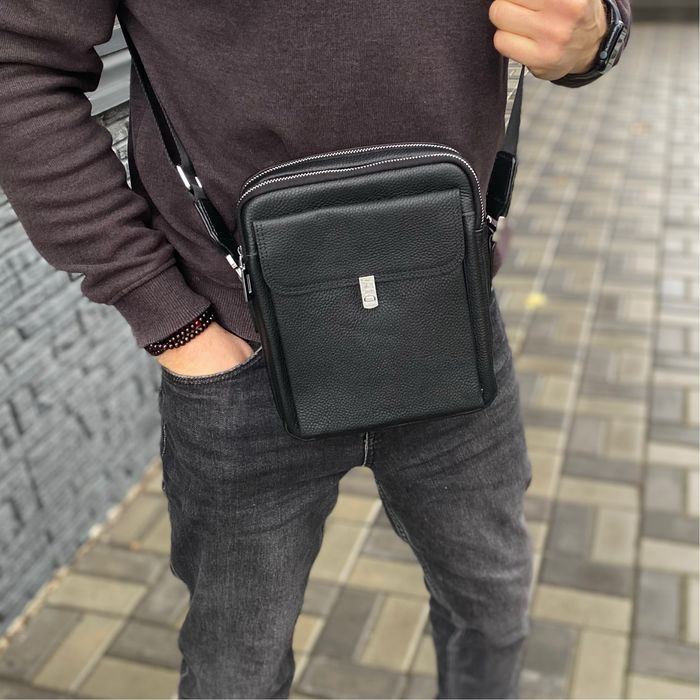 Чоловіча сумка НАТУРАЛЬНА ШКІРА барсетка класика месенджер CLAVE