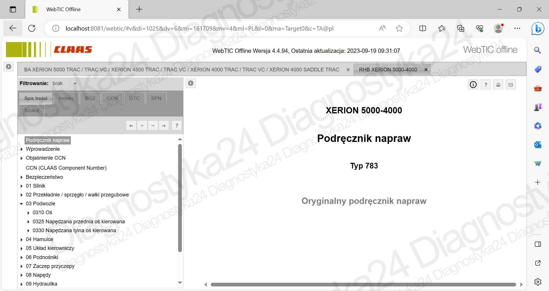 INSTRUKCJE Napraw Claas WebTIC 2023 Maszyny Rolnicze Katalog Schematy