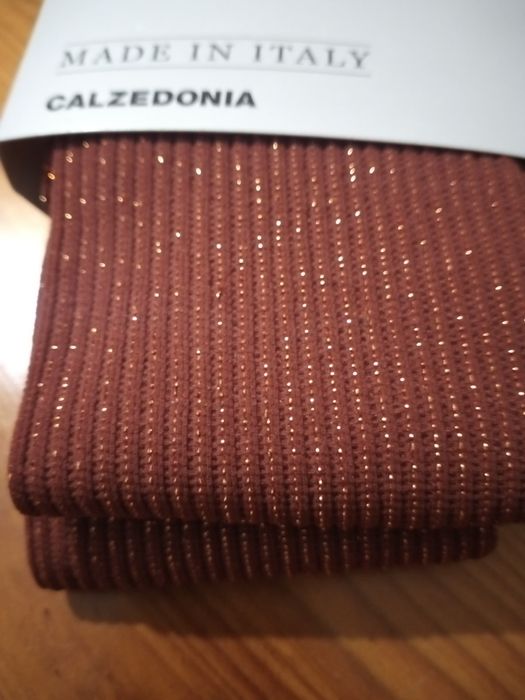 Collants Fashion Calzedonia Cor Tijolo com brilho.
