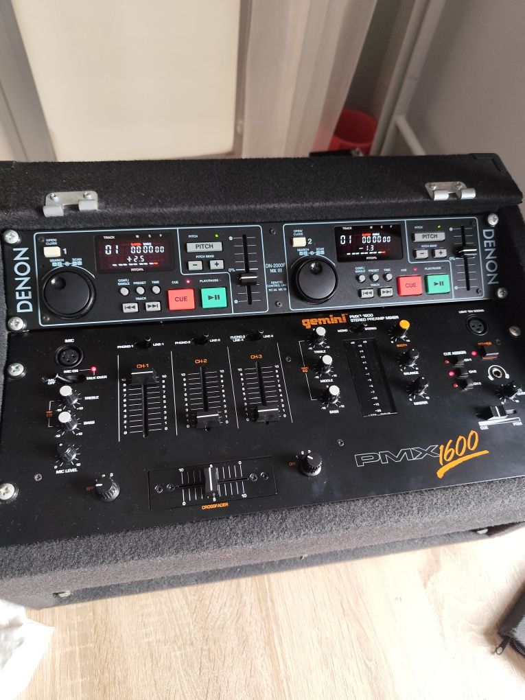 Denon DN 2000f MK3, Gemini PMX 1600 plus case stan kolekcjonerski film