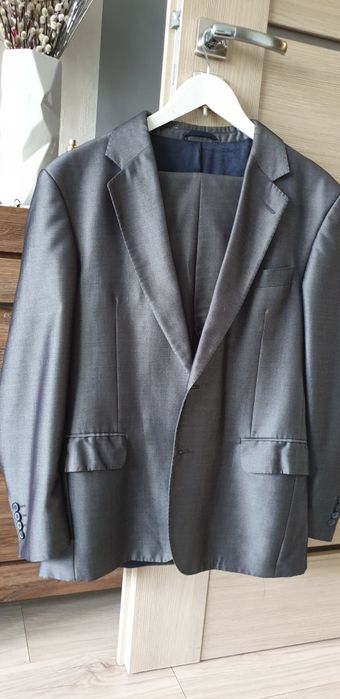 Garnitur męski szary 45% wełny