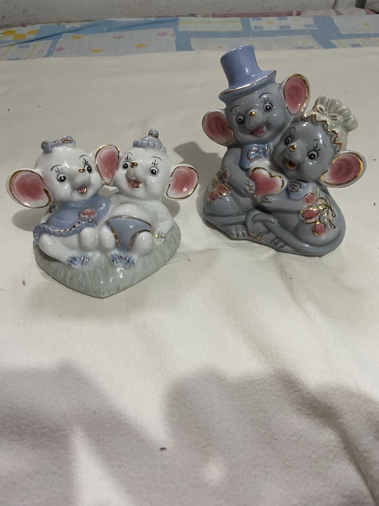 Porcelanowe figurki w ksztalcie myszy