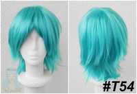 Krótka turkusowa peruka z grzywką męska wig cosplay Miku Hatsune