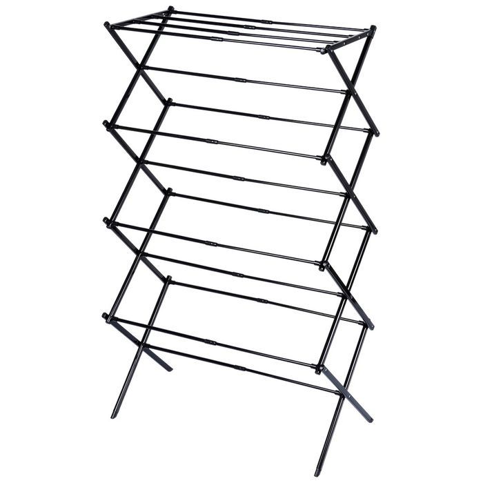 Suszarka na pranie metalowa czarna pionowa rozsuwana 43-75x37,5x139 cm